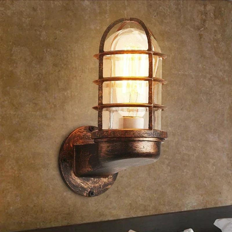 

Industrial retro wall lamp vintage wrought iron wall sconce dock lamp lobby bedroom hotel corridor restaurant bar loft lamp