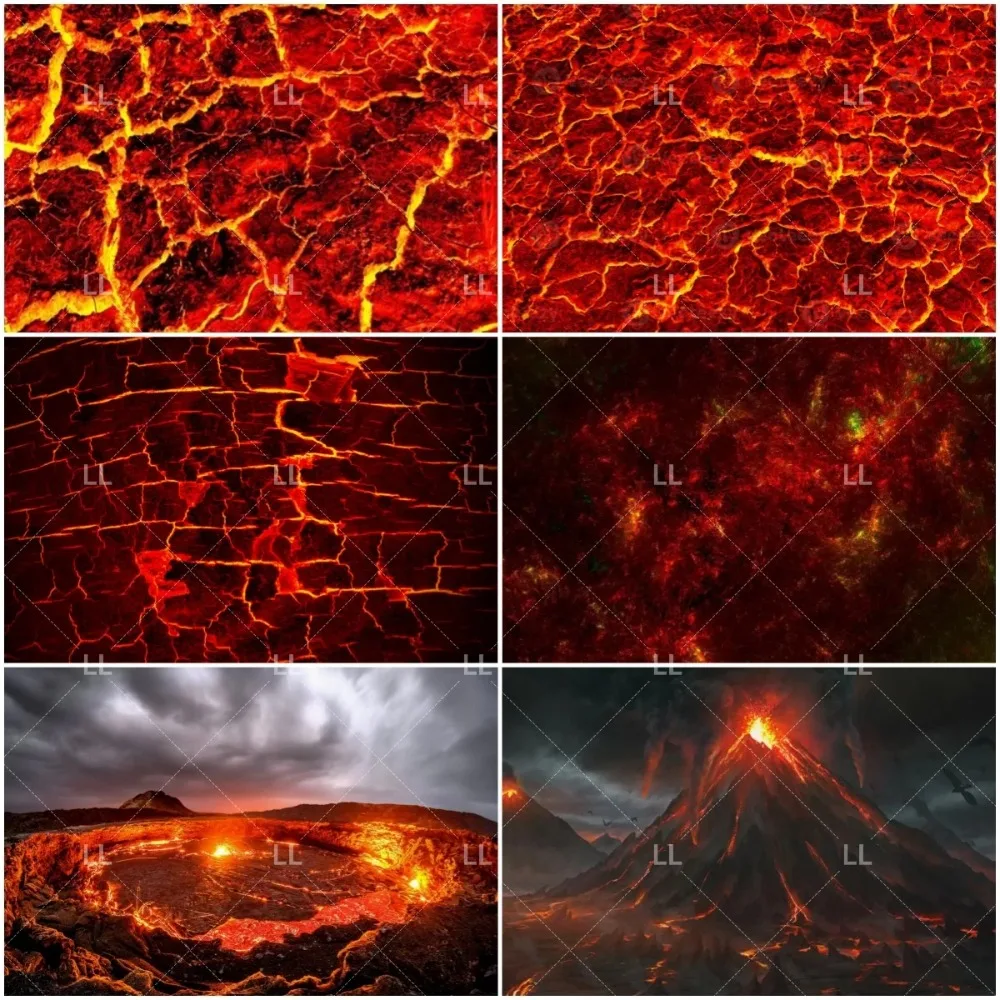 Volcanic Eruption, Magma Burning, Exploration Themed Banner Background, Birthday Party, Home Decoration Photography Background