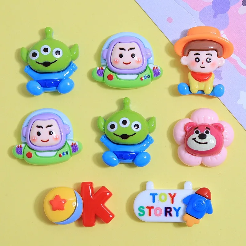 10Pcs New Cute Bright Surface Cartoon Toy Story Collection Resin Scrapbook Diy Jewelry Children Hairpin Decorate Accessories B34