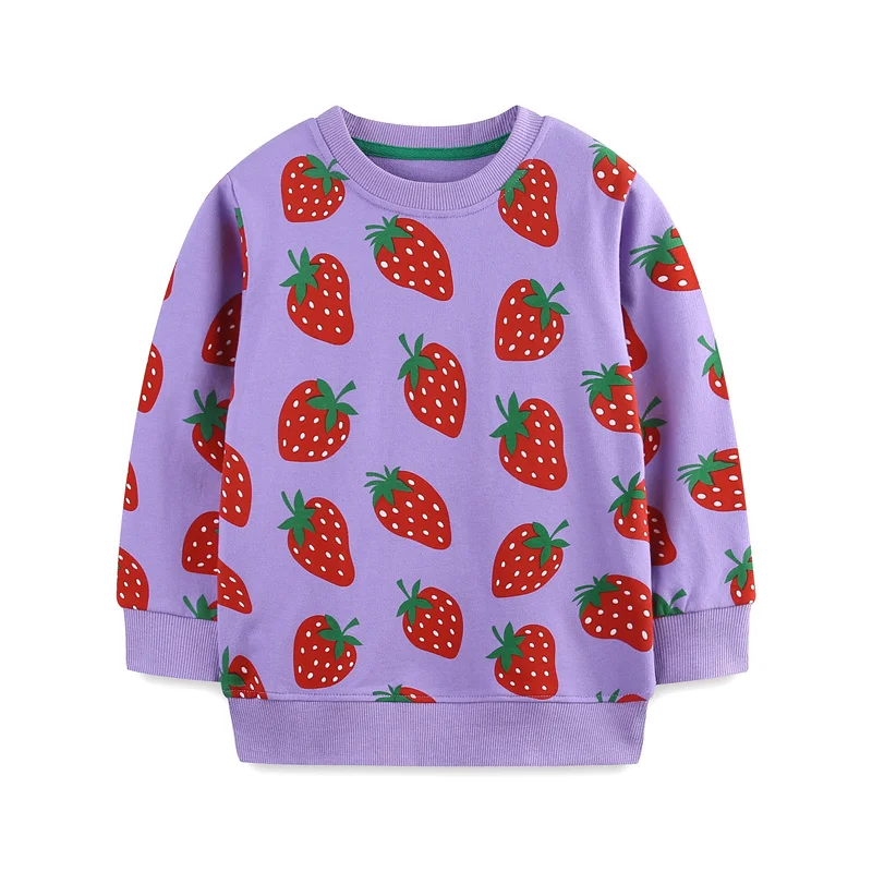 

Strawberry Printed 2-7T Unicorn Girls Sweatshirts For Autumn Winter Animals Baby Clothes Sports Shirts Toddler Shirts