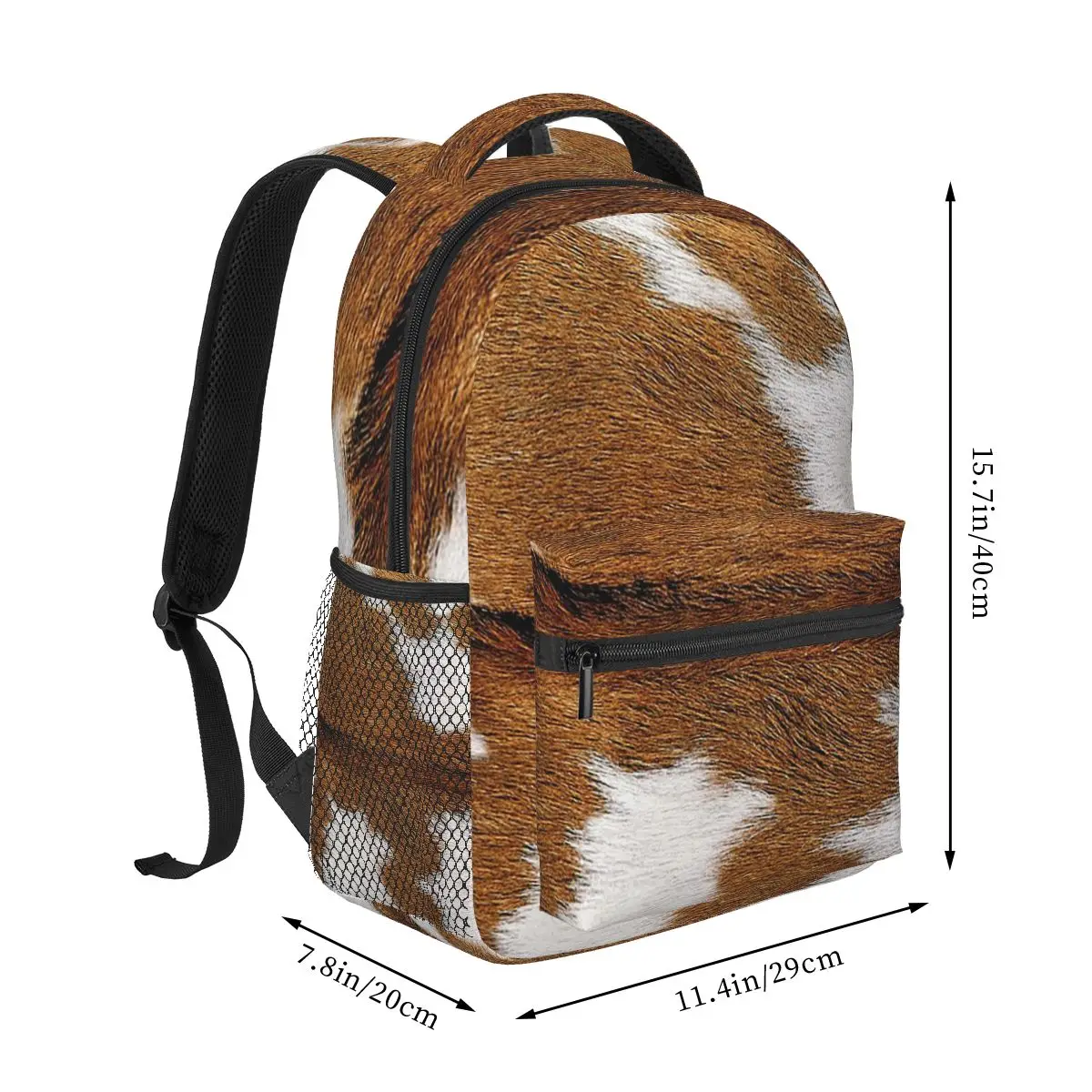 Stylish Cow Fur Cowhide Texture Cow Skin Patter Backpacks Boys Girls Bookbag Children School Bags Laptop Rucksack Shoulder Bag