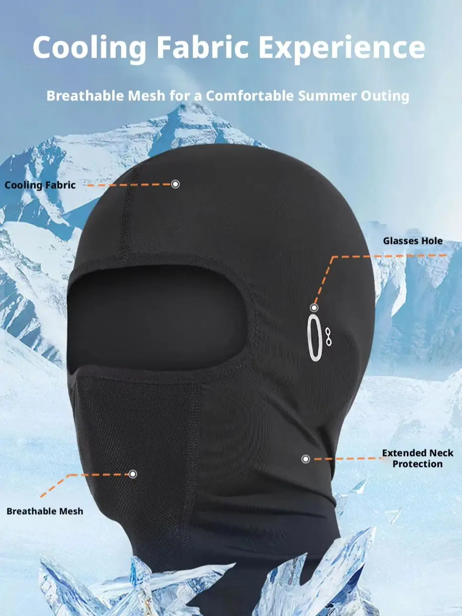 AliExpress NONE SEAMETAL Motorcycle Balaclava Summer UV Protection Face Mask Breathable Ice Silk Cooling Mask For Men Women Cycling Running