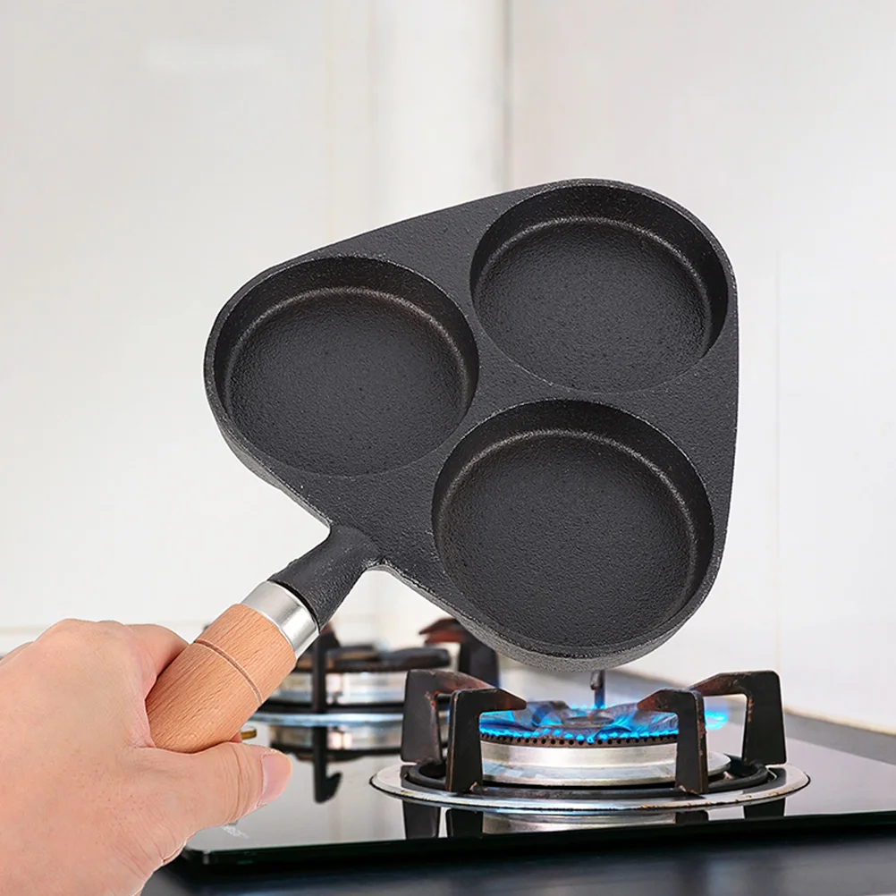 

Non-Stick Cast Iron Egg Frying Pan Triangular Design Deep Omelet Pan For Eggs Dumplings Hamburgers Kitchen Supplies