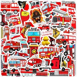 10/25/50pcs Graffiti Fire Trucks Stickers Firefighters for Scrapbook Travel Luggage Water Bottle Phone Laptop Car Skateboard