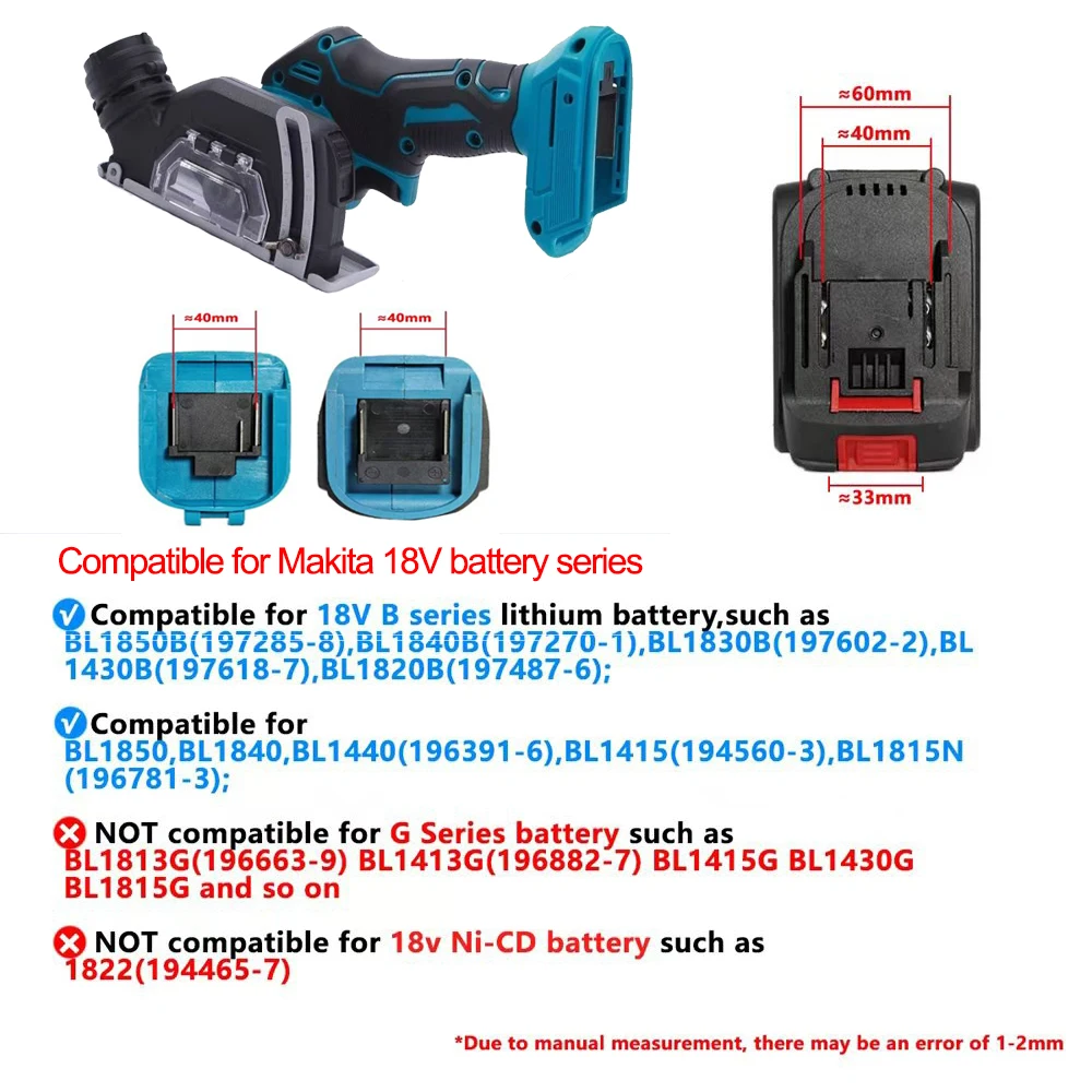 3 Inch Mini Angle Grinder Cordless 3 Inch Electirc CUT OFF Tool Cutting Circular Saw Power Tool Fit Makita/Dewalt 20V Battery