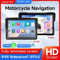 2026 Motorcycle GPS Navigation Wireless CarPlay Android Auto Multimedia Player 2K HD Recorder IP67 Waterproof Screen Bluetooth
