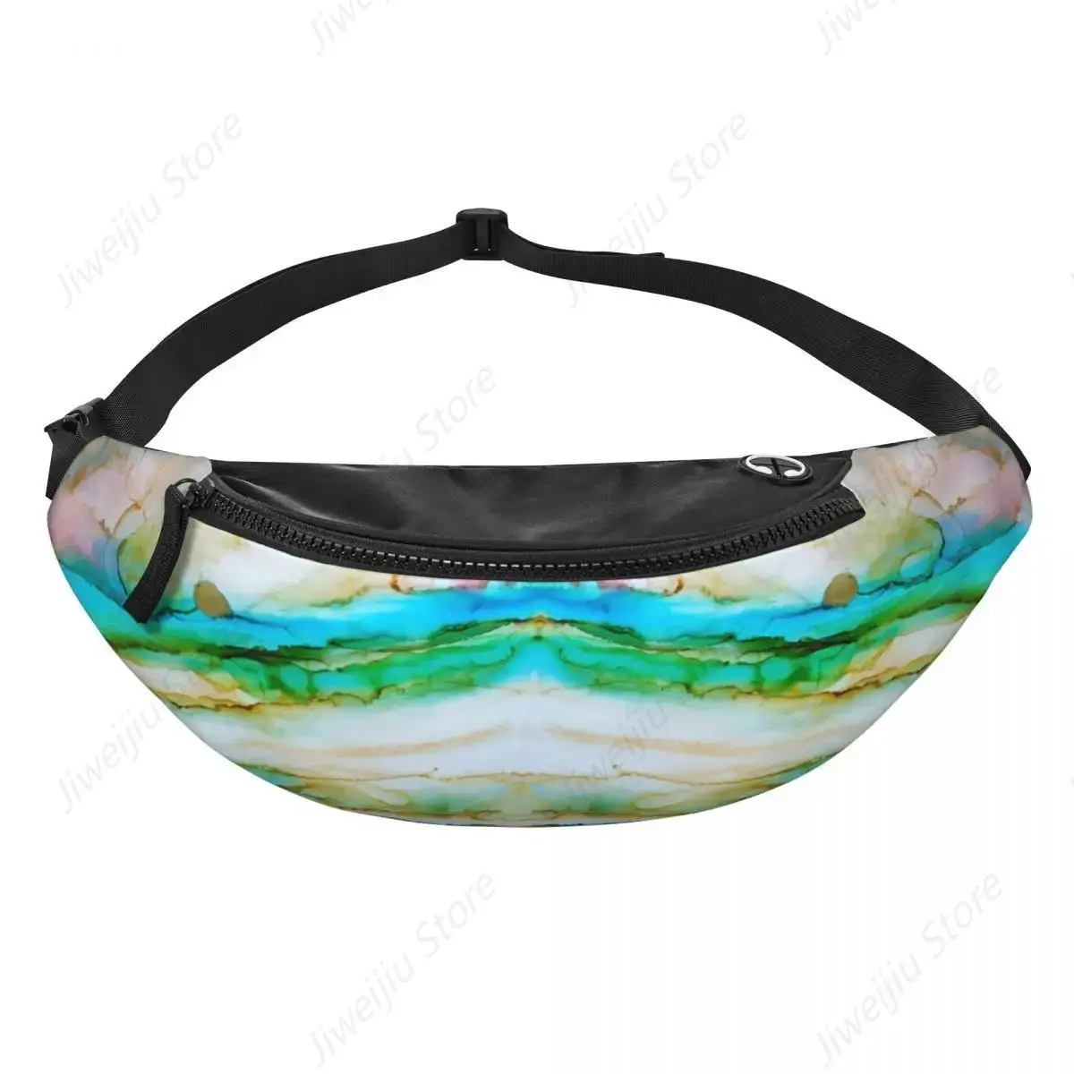 Multi Colored Marble Fanny Bag Customized Crossbody Waist Pack Men Women Travel Hiking Phone Money Pouch