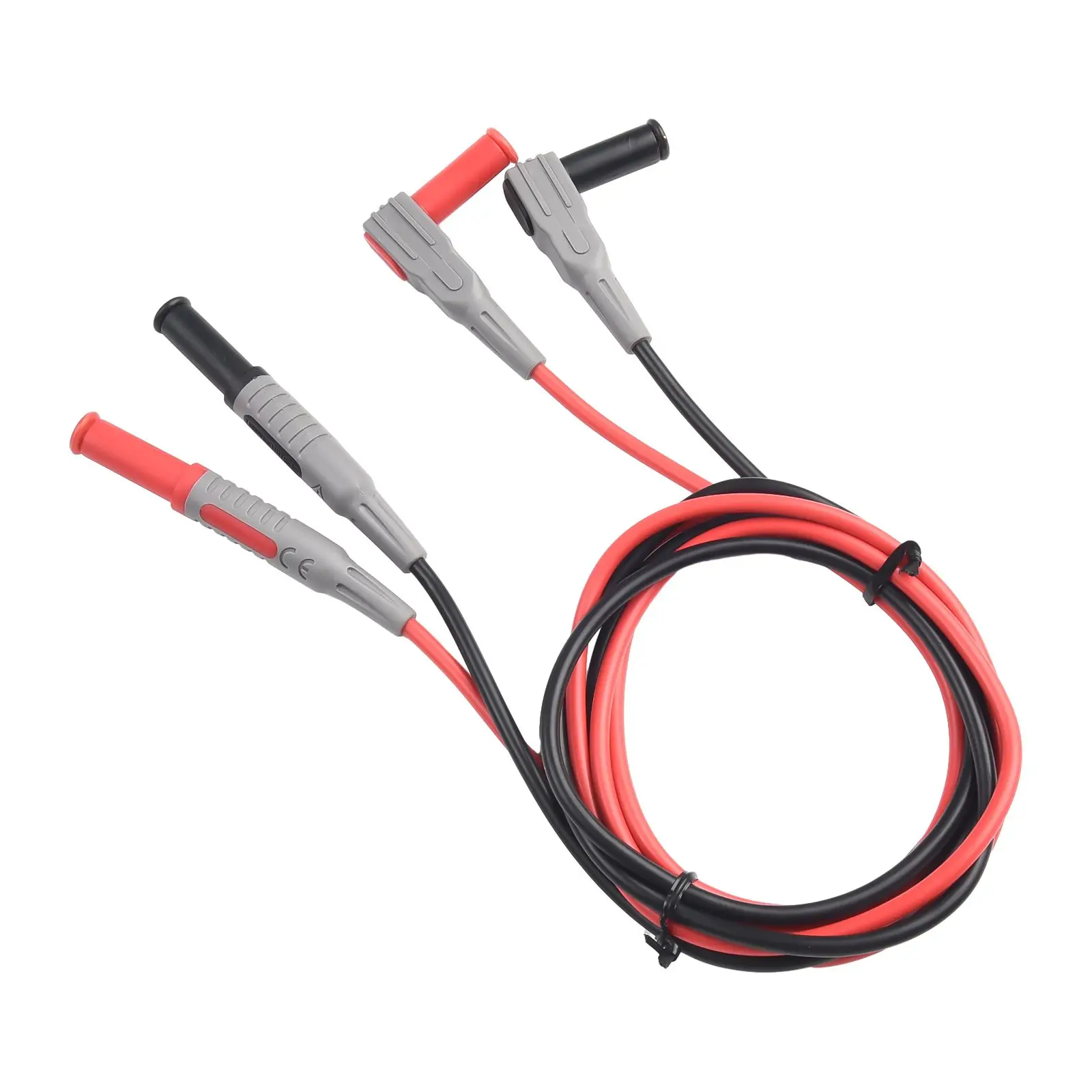 2PCS 1M multimetro cavo di prova spina a Banana di sicurezza da 90 gradi a multimetro dritto cavo di prova prolunga cavo Tester Cable muslimah
