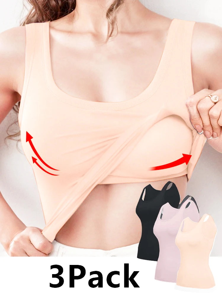

Женский жилет из 3 предметов, встроенный бюстгальтер, бесшовный дизайн, многослойная майка для йоги и повседневного использования, многослойная основа — подходит для лета
