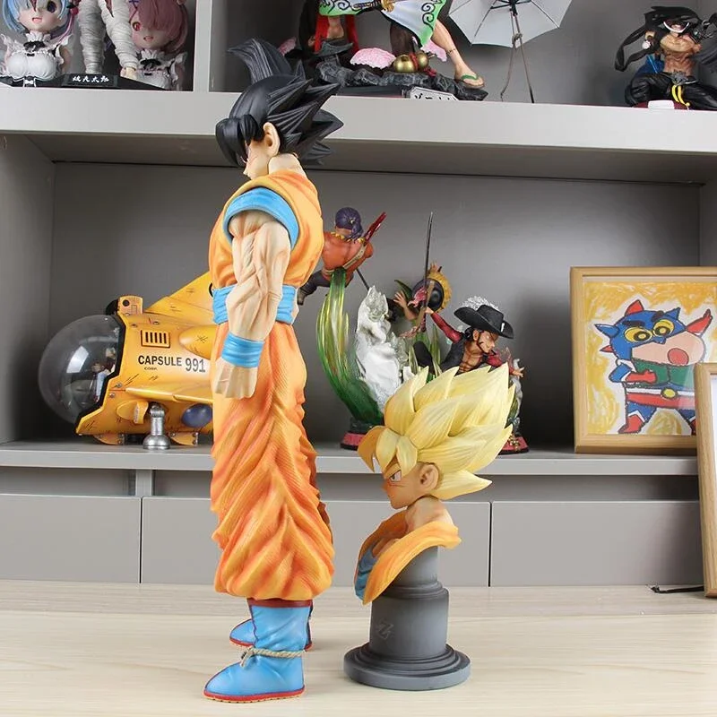 New 48cm Dragon Ball Anime Peripherals Son Goku Super Saiyan Action Figure PVC Statue Desktop Decoration Collction Gifts Model