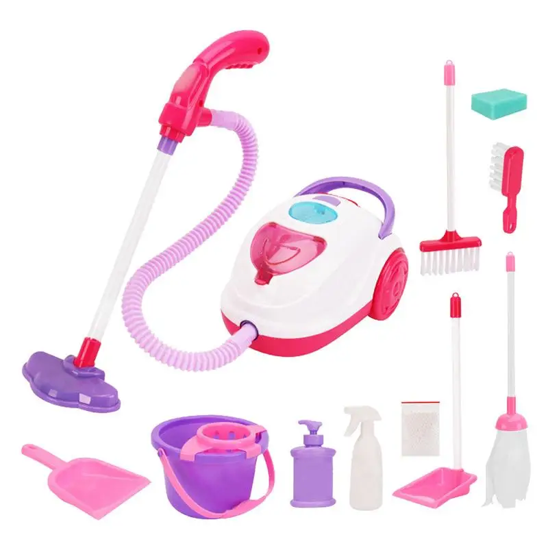 Kids Vacuum Pretend Play Children House Cleaning Toys Realistic Electric Vacuum Pretend Play Housekeeping Cleaning Set For Boys