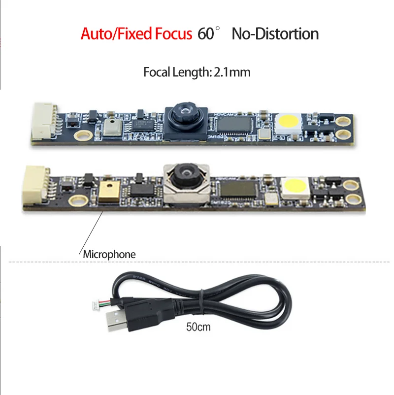 

5MP OV5640 USB Camera Module 60 Degree AF/FF Auto Focus Fixed Focus 2592X1944 Free Drive UVC Webcam Module with Mic