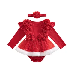 Toddler Baby Girl Christmas Dress Santa Claus Dress Princess Dress Cute Christmas Outfit 3 6 12 18 Months