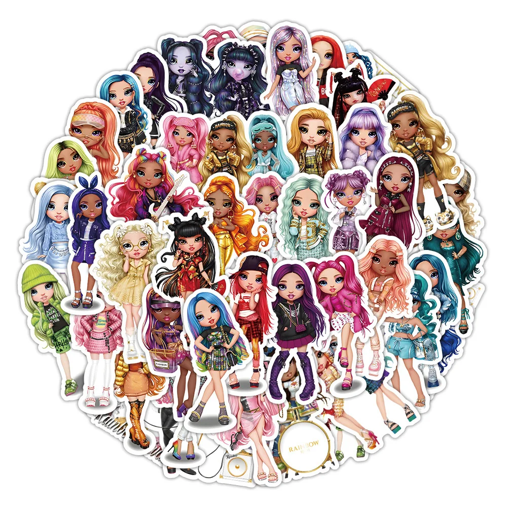 10/30/50PCS Cartoon Cute Rainbow Doll Personality Graffiti Creative Sticker Desk Guitar ComputerCar Waterproof Sticker Wholesale