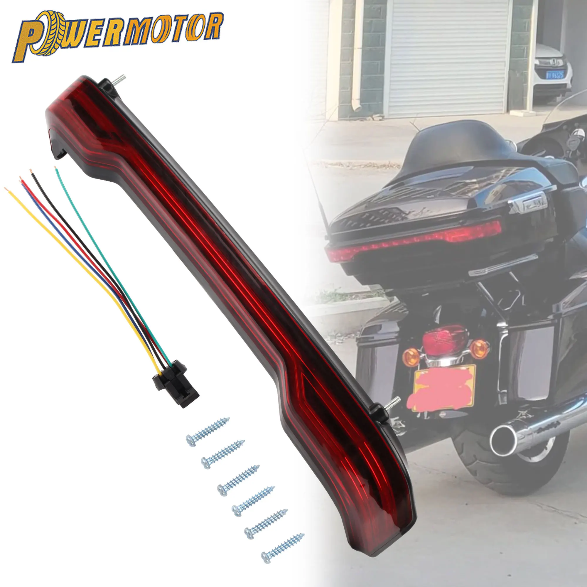 

For Harley Motorcycle LED Taillight Brake Light for Touring Road Electra Glide Ultra 2014+ Tour-Pak King Replacement Accessories