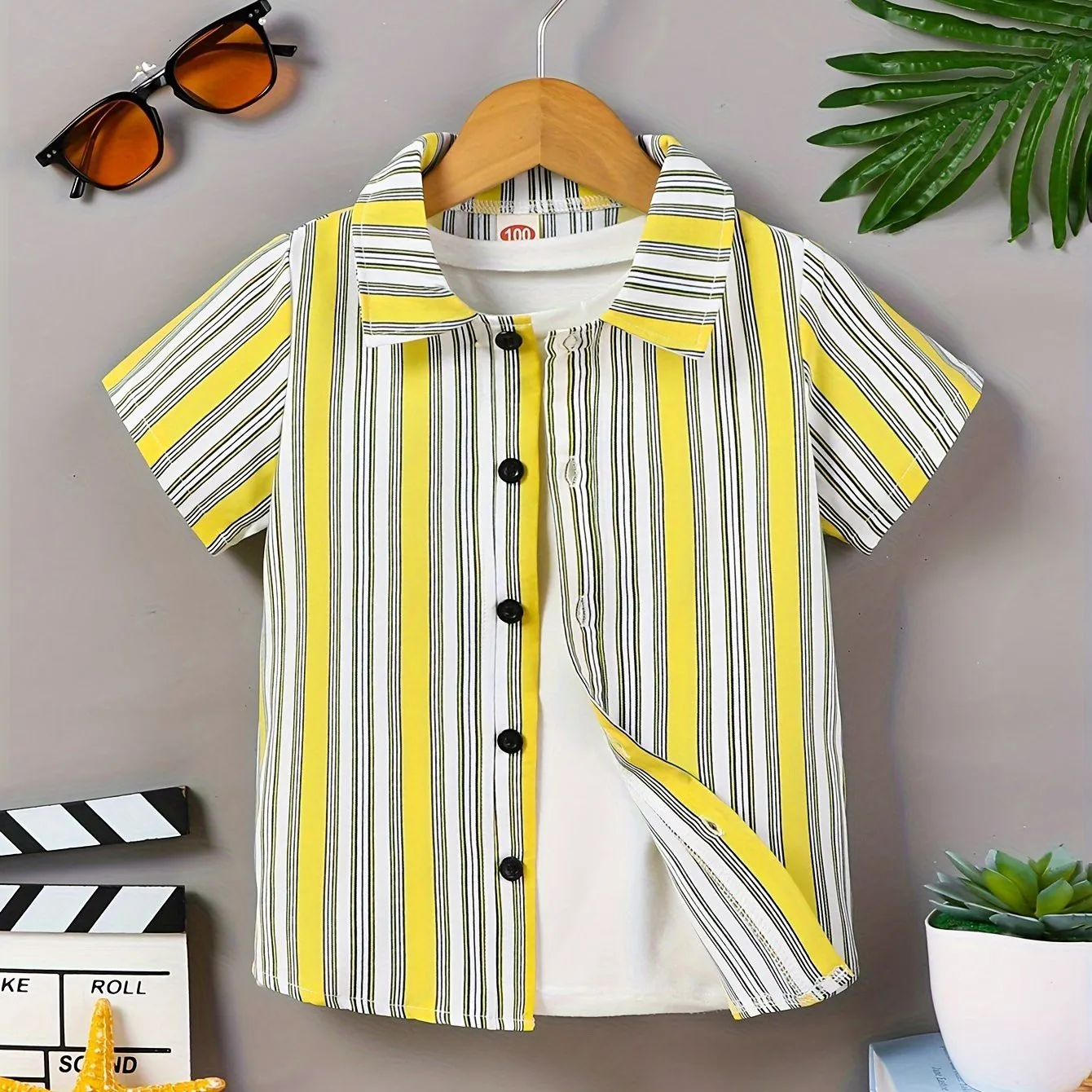 Camisa infantil com estampa de desenho animado, manga curta, camisas com gola, tops diários, roupas casuais para meninos e meninas, verão