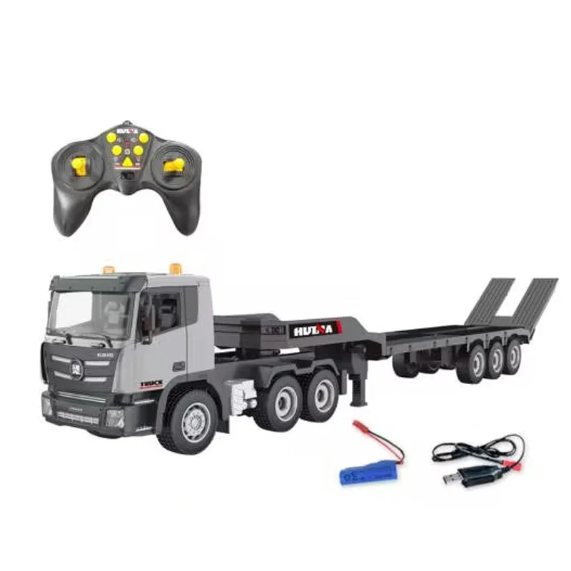 Huina 1522 R/C Trainler Flatbed Truck Alloy Excavator Car 1/18 Scale Remote Controlled Car Combination Engineering Car Toys Gift