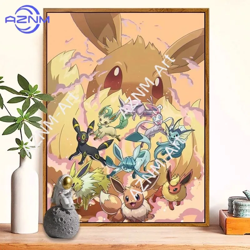 Pikachu Retro-Druck Dekoratives Gemälde Pokémon Poster Leinwand Ölgemälde Cartoon Anime Niedliches Kinderzimmer Wandbild
