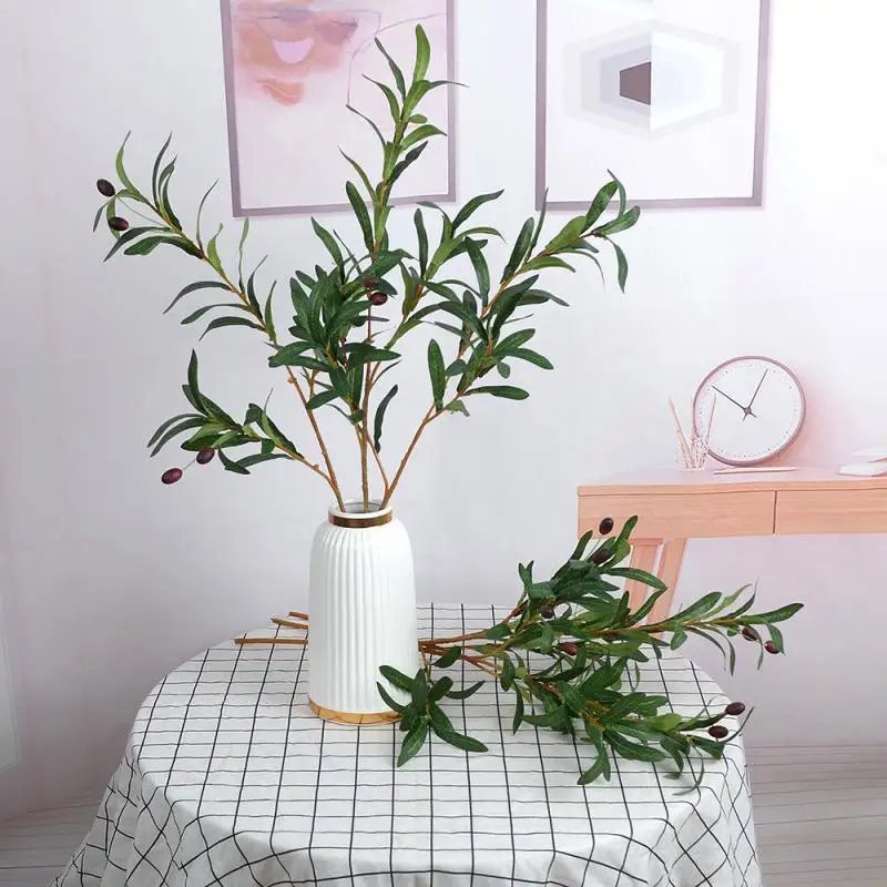 

1Pc Artificial Ficus Tree Branch Fake Lacquer Tree Plastic Banyan Plants Green Tall Palm Leaves For Home Garden Decor