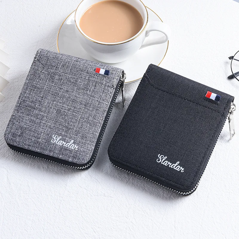 

New Men's Short Zippered Wallet Small Purse Women's Card Holder Youth Student Trend
