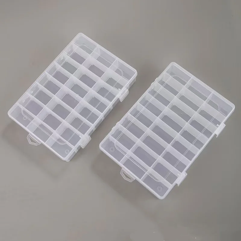 2Pcs/Transparent Plastic Storage Box with Multiple Compartments for Small Parts, Screw Tool Box, Portable Organizing Box