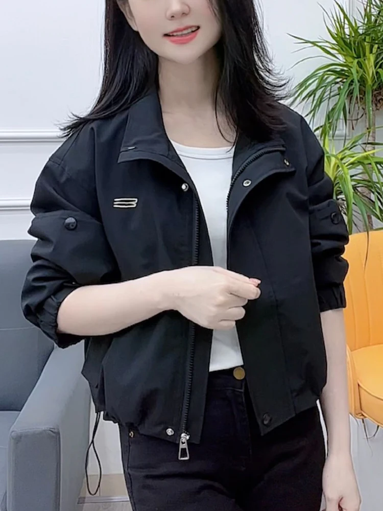 

Весенне-осенняя женская модная куртка-жакет свободного кроя, универсальный топ для повседневной носки, теплая, удобная, на молнии