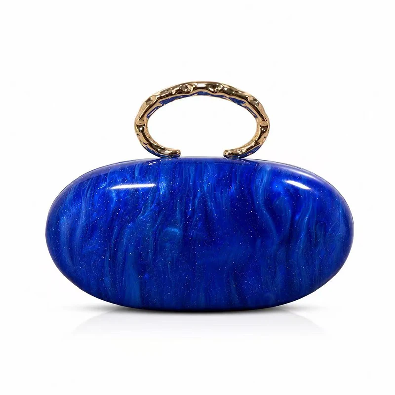 Ladies' New Acrylic Banquet Bag Fashionable Light Luxury Handbag High Sense Wedding Party Banquet Bag Fashionable Oval Handbag