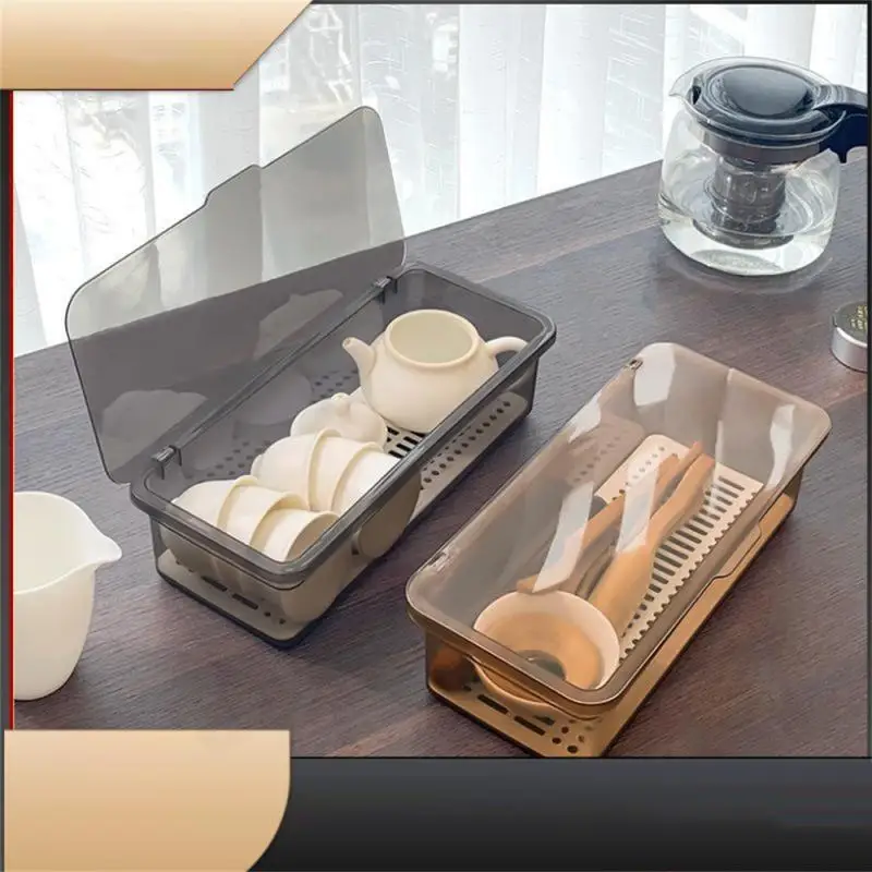 Box Cutlery Organizer Storage Kitchen Desktop Kitchen For With Tray Tea Kitchen Drain Set Lid Home Storage Boxes