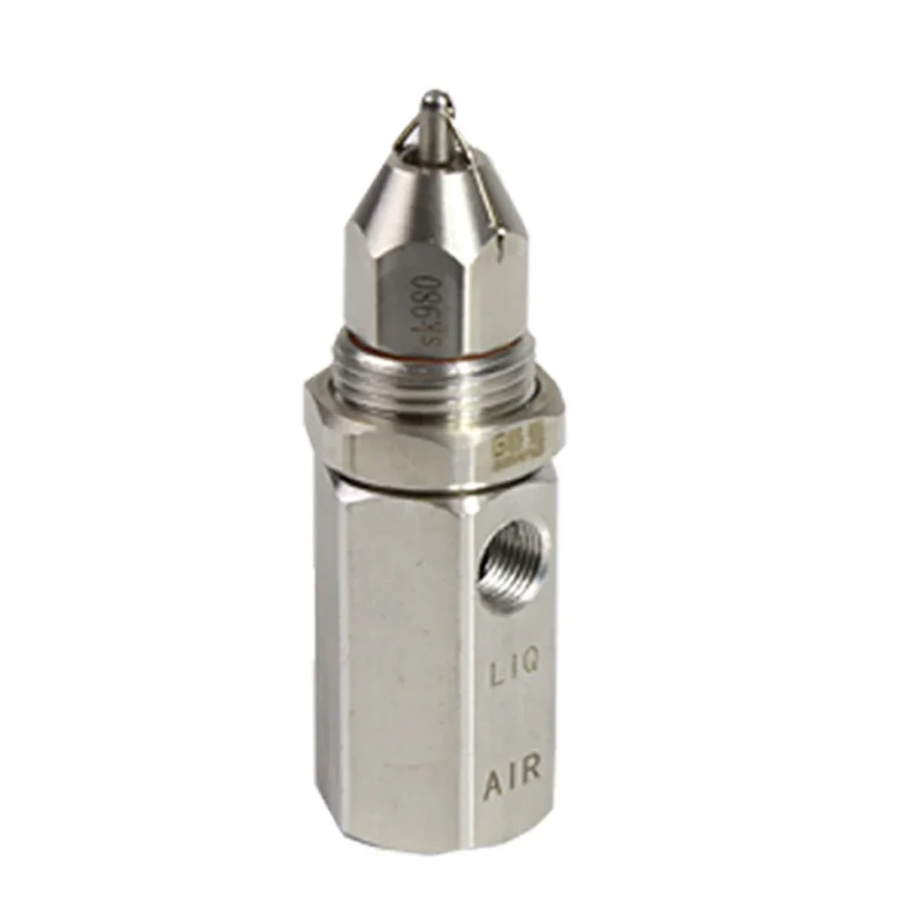 Ultrasonic Air Atomizer Nozzle Dry Fog Super Fine Mist Air Atomizing Nozzle Stainless Steel Dust Removal Nozzle With L Bracket