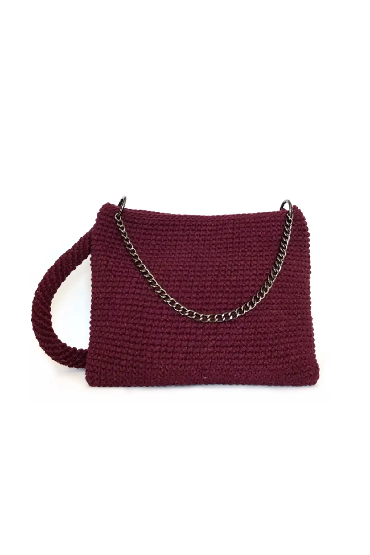 

Uras Refet Burgundy Handmade Knitting Women Shoulder Bag Women bag Shoulder Bag Handmade