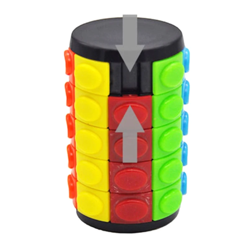 1Pc Bunte 3D Zylinder Schiebe Sensor Puzzle Drehen Spielzeug Gehirn Teaser Logic Hand Spiel