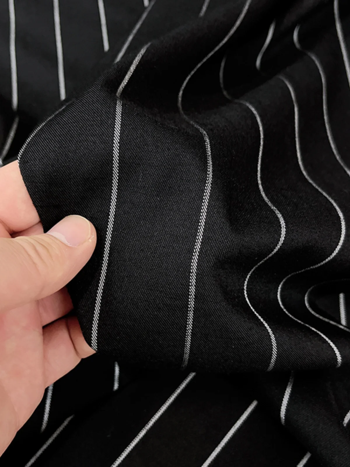 

Black White Linen Fabric 3cm Stripe Style Coat Pants Skirt Clothing Material Home Sponge Pad Handcraft DIY