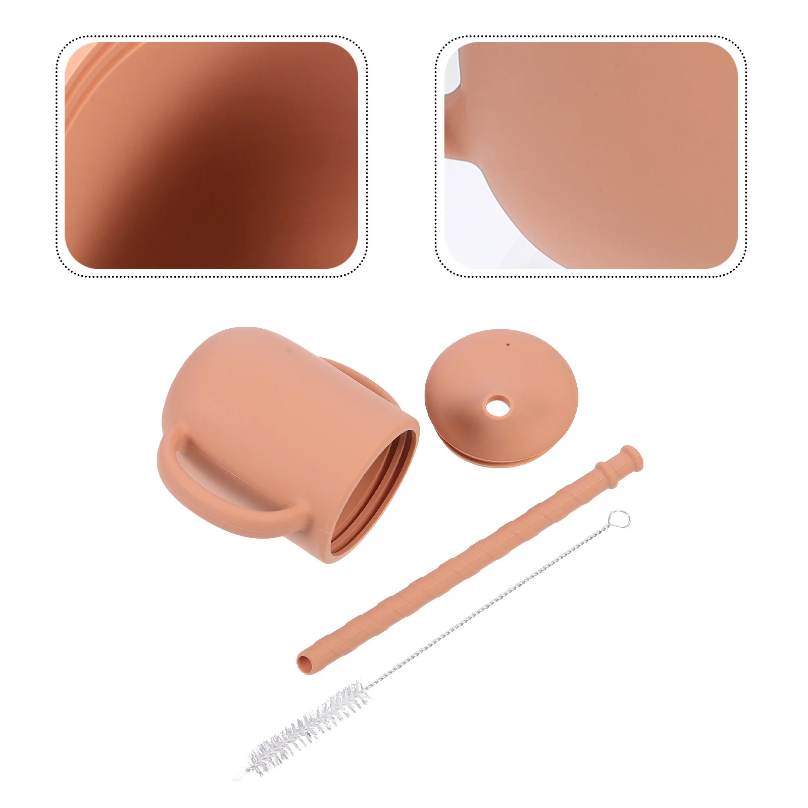 

Baby Silicone Leak-Proof Training Cup Straw with Handles Easy Grip Durable Baby Drinking Cup Toddler Water Bottle