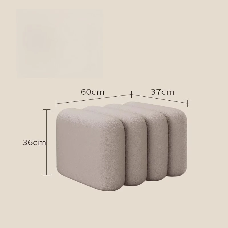 Moderne kunststijl Fuzzy Texture Cilindrische modulaire bankkruk voor woonkamer garderobe decor
