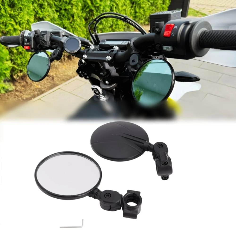 Runde Motorrad-Seitenspiegel, Lenker-Rückspiegel, Enduro-Motocross-Aluminiumlegierung, Motorrad-Seitenspiegel für 22-24