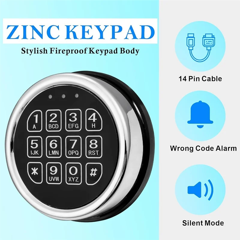 A003 안전 잠금 장치 아연 합금 키패드 잠금 장치 14 리본 케이블 마더보드 및 재설정 버튼 잠금 세트