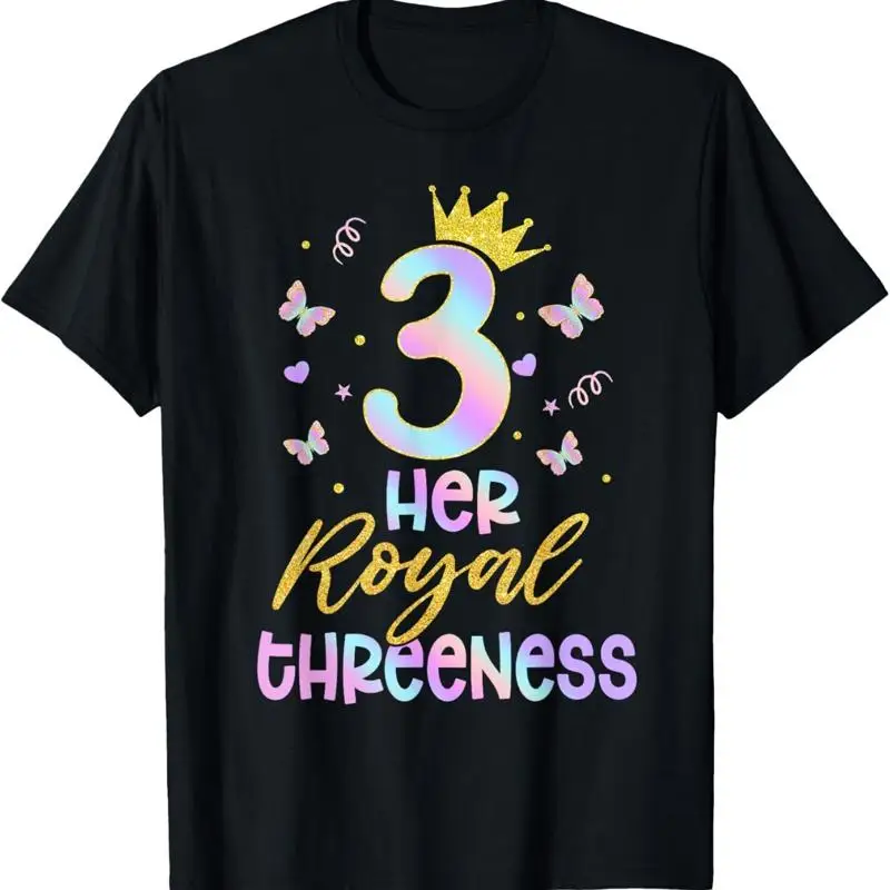 

3rd футболка для девочек с украшениями на день рождения Her Royal Threeness