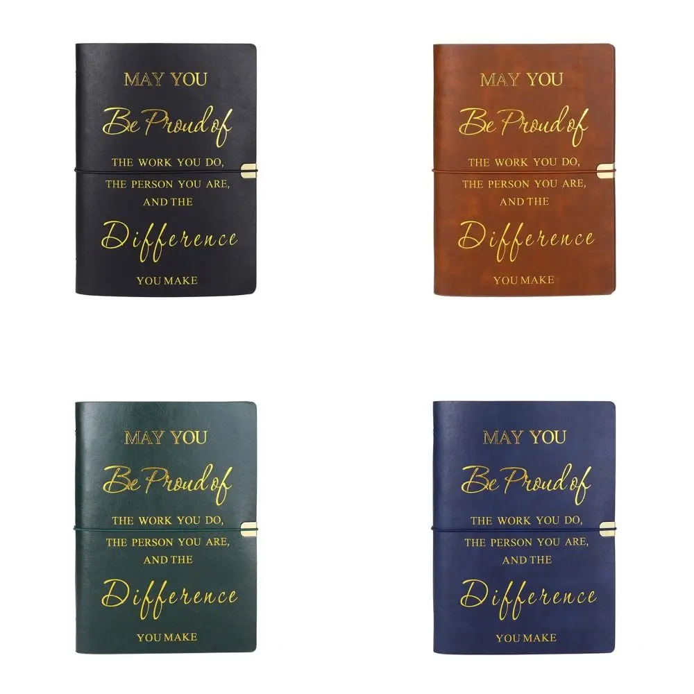 

80 Sheets A5 English Notepad Horizontal Line Soft PU Leather Cover Loose-leaf Notebook English Portable Diary Stationery