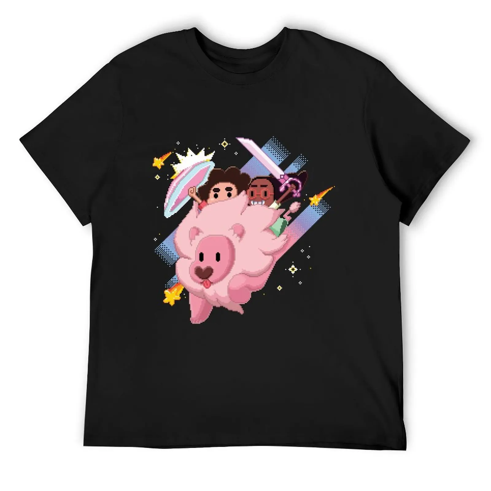 

Steven's Universe - Pixel Art of Steven, Connie and Lion T-Shirt quick-drying essential t shirt mens graphic t-shirts pack