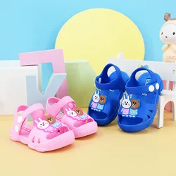 Baby Sandals Summer Cute Cartoon Beach Shoes Toddler Girls Boys Anti Slip Soft Bottom First Walkers PVC Comfortable Sandalias