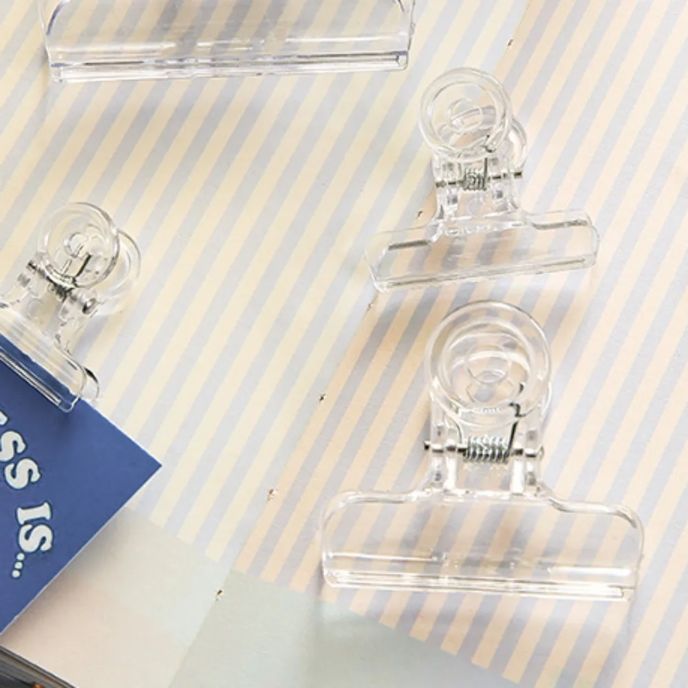 Ins Transparent Binder Clips Kawaii Paperclips File Documents Tickets Clips Bookmarks Index Page Holder Office Binding Supplies