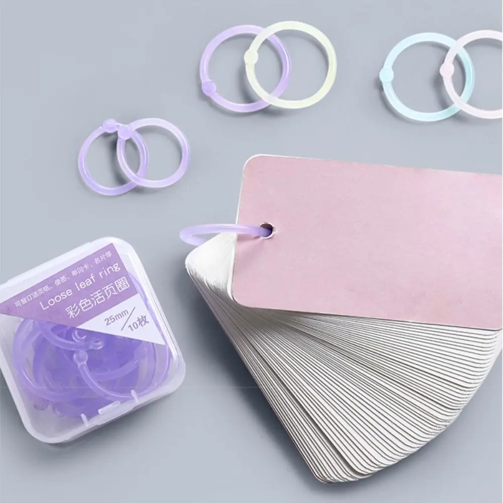 DIY Binder Ring 15/20/25mm Plastic Loose Leaf Paper Buckle Multi-Function Loose Leaf Paper Paper Binding School Office