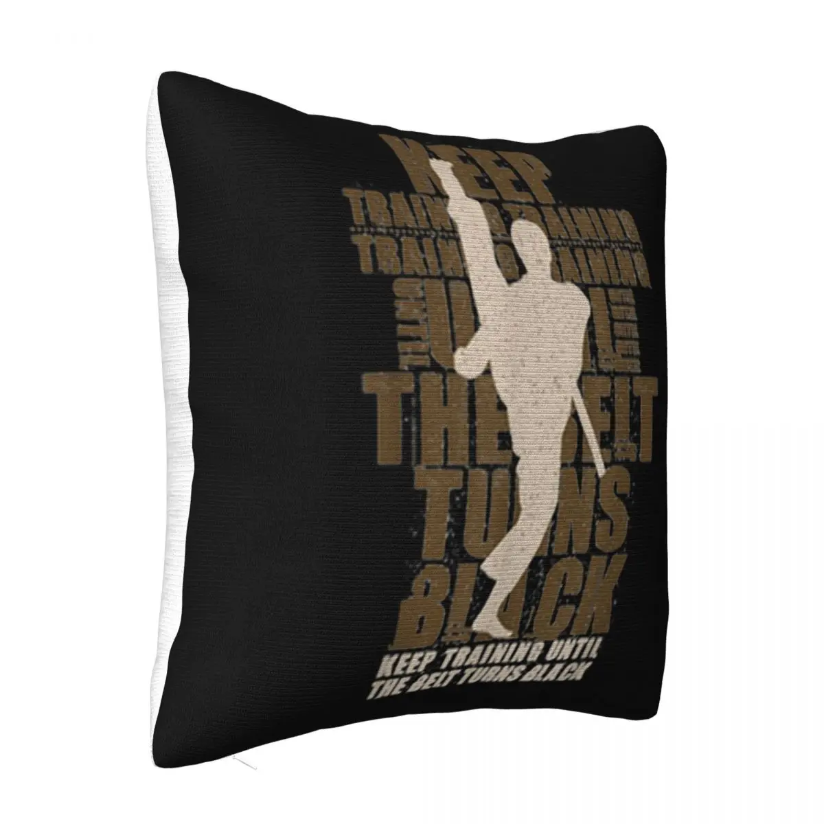 Karate Keep Training Until The Belt Turns Black Graphic Letter Farmhouse Brand Style Crewneck Pillow Case