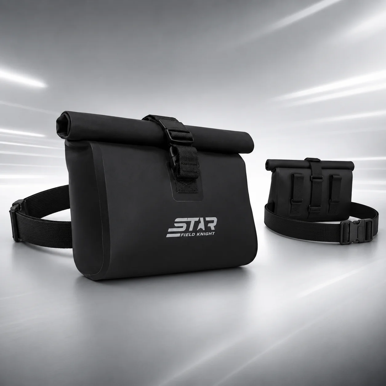 STAR FIELD KNIGHT Motorcycle Roll Top Leg Bag Waterproof Reflective Thigh Waist Pack Magnetic Buckle Crossbody Pouch Men Women