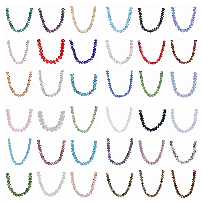 

100Pcs Craft Spacer Jewelery Makings Diy Findings 134colors Charms Faceted Loose beads Crystal Bluk Glass bead Rondelle 8x6mm