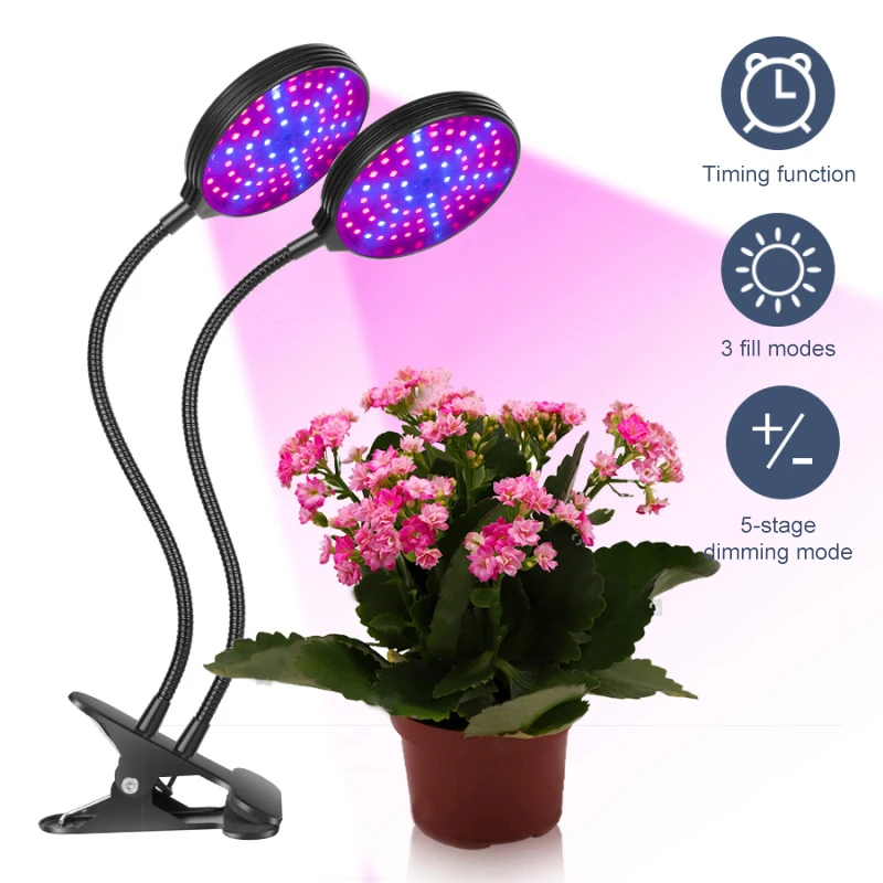 Led Grow Light Easy To Use Multi-functional Hydroponics Enhanced Photosynthesis Desktop Plant Light With Timer Full Spectrum