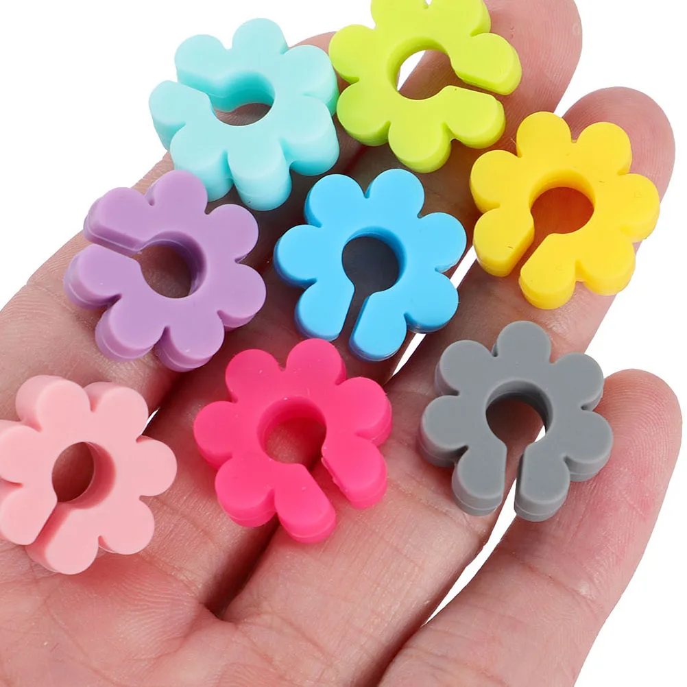 

16pcs Glass Markers Silicone Flower Charms Elegant Tags for Parties Gifts Drink Identifier Kitchen Bar Supplies