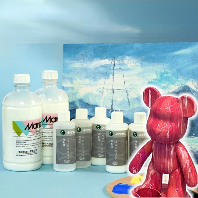 100/500ML akrylowy płynny rozcieńczalnik średni płyn do malowania pomoc przepływ jasny środek do szklenia rysunek artystyczny materiały eksploatacyjne
