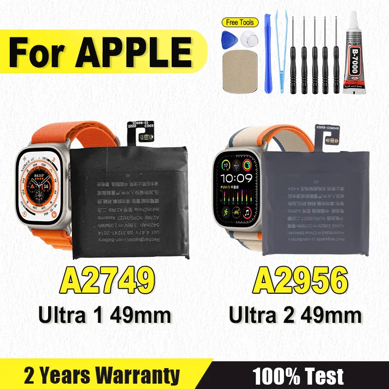 A2277 A2181 Neuer Akku für Apple Watch Series Ultra 1 2 SeriesUltra1 SeriesUltra2 iWatchUltra 1 2 49mm Bateria + Klebewerkzeuge
