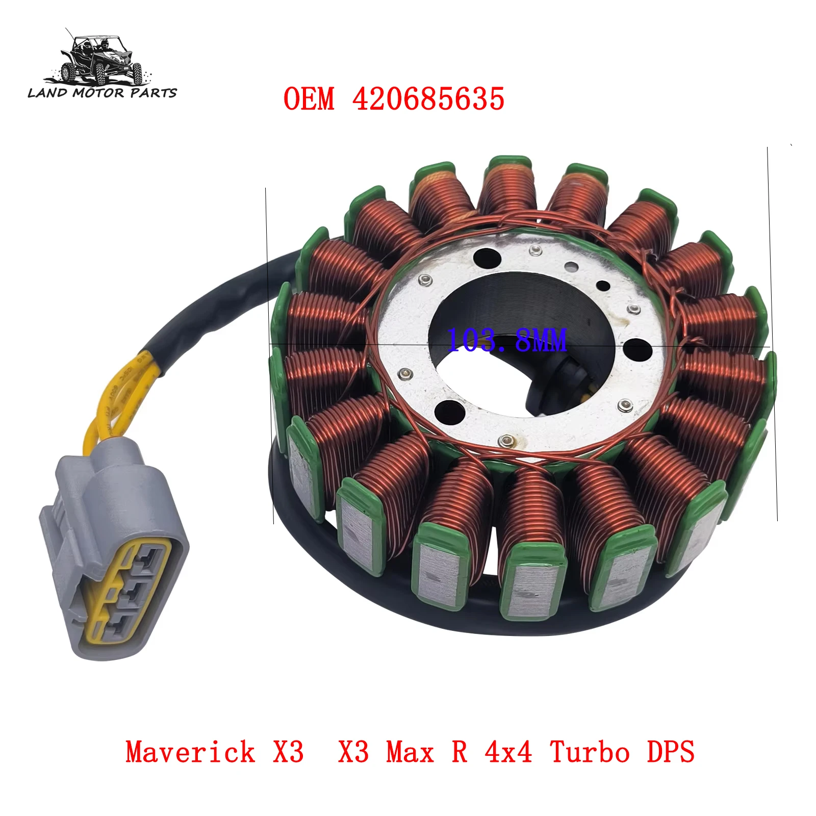 

Stator Coil for Lynx 49 Ranger 600 59 69 YETI Adventure Rave 600 Xtrim SC 900 Maverick X3 1000R Turbo 420685635 420296908